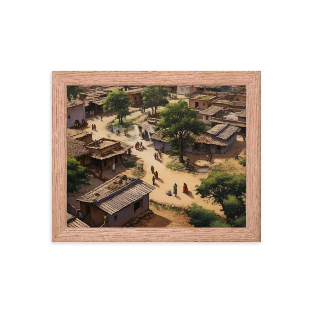 Indian Rural Village BirdsEye-View Framed Poster - Oh Posters