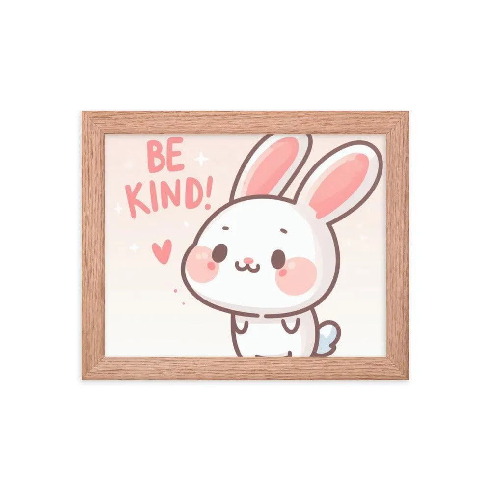 Bunny Rabbit Saying 'Be Kind' Framed Poster - Oh Posters