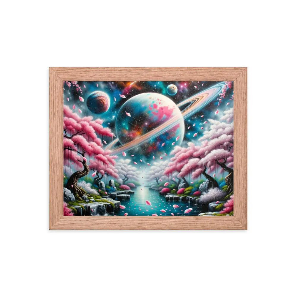 Japanese Garden Cosmic Spray Paint Art Framed Poster - Oh Posters