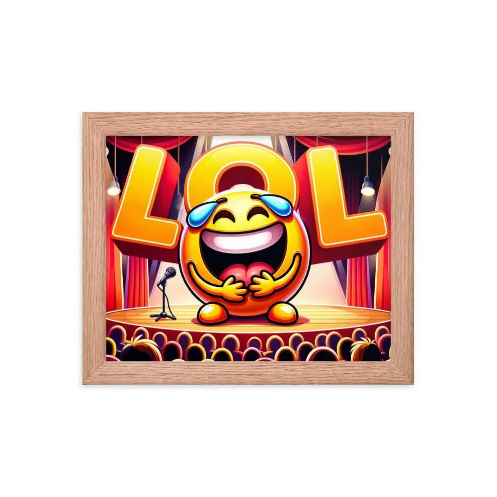 Laughing Emoji LOL Comedy Club Humour Funny Framed Poster - Oh Posters