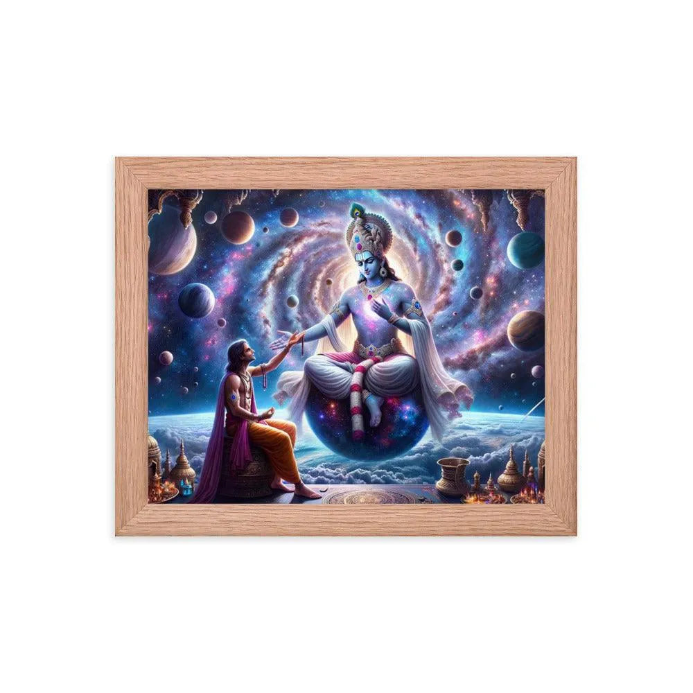 Lord Krishna's Cosmic Revelation Hindu Art Framed Poster - Oh Posters