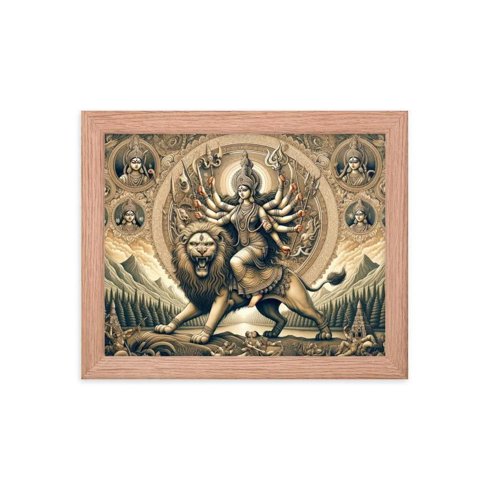 Goddess Durga Divine Warrior Hindu Framed Poster - Oh Posters