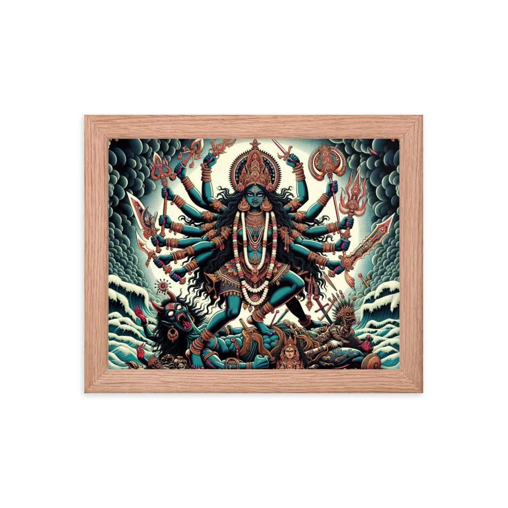 Goddess Kali Fierce Form Victory Hindu Artistic Framed Poster - Oh Posters