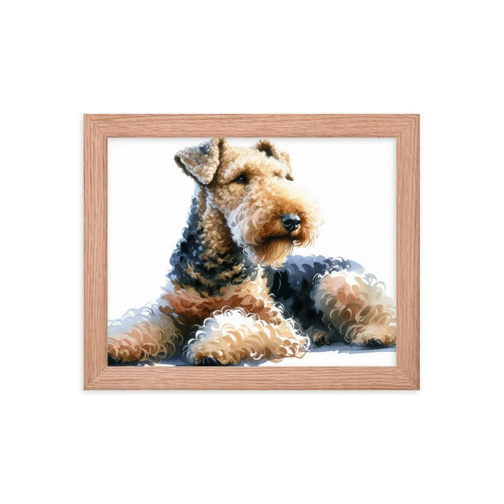 Relaxed Airedale Terrier Watercolor Portrait Framed Poster - Oh Posters