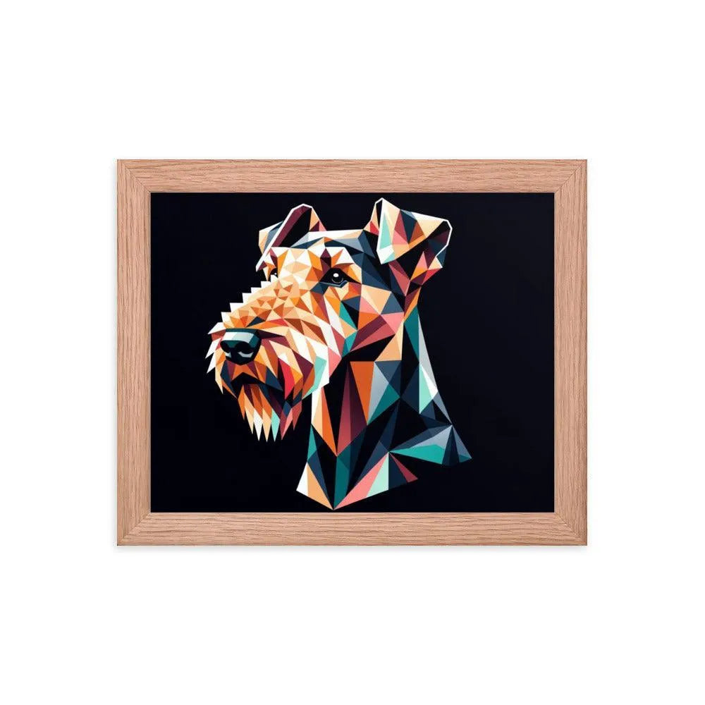 Geometric Airedale Terrier Modern Art Framed Poster - Oh Posters