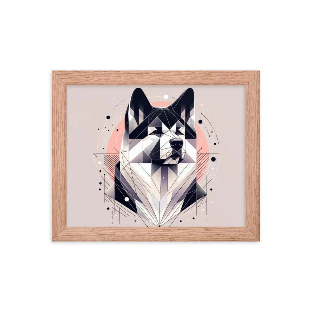 Geometric Akita Contemporary Art Framed Poster - Oh Posters