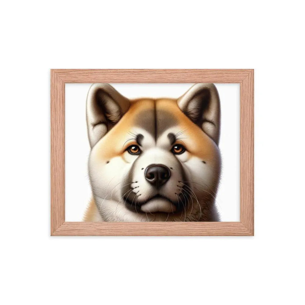 Realistic Akita Face Illustration Framed Poster - Oh Posters