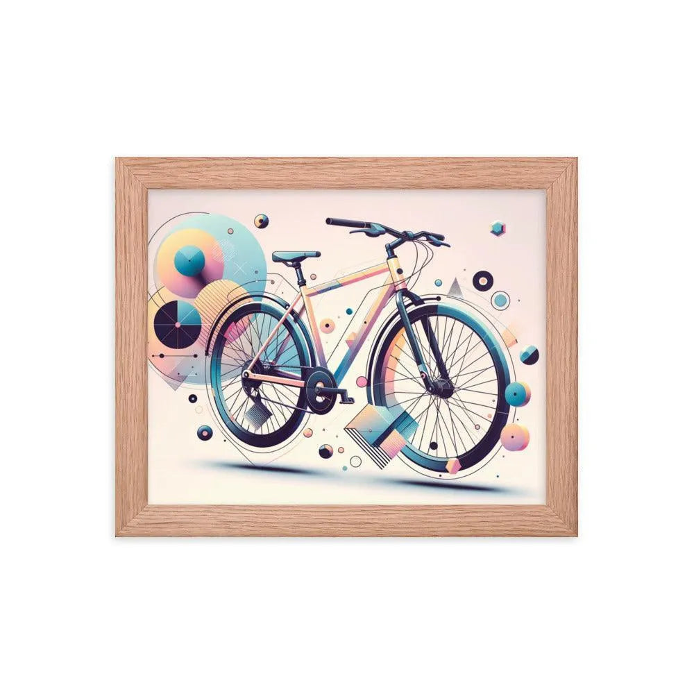 Contemporary Pastel Bicycle Geometric Art Framed Poster - Oh Posters