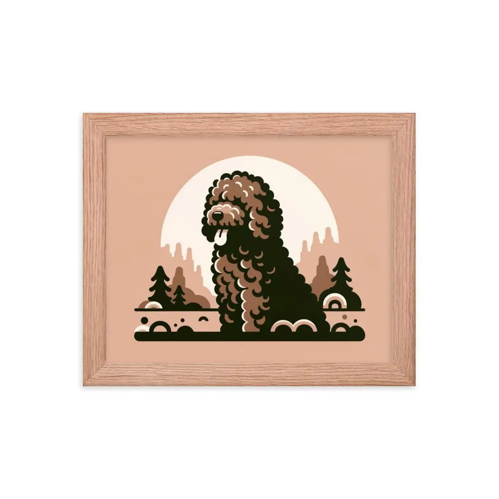 Minimalistic Barbet Dog Portrait Digital Art Framed Poster - Oh Posters
