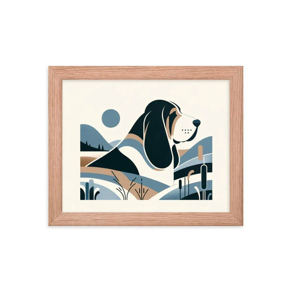 Minimalistic Basset Bleu de Gascogne Contemporary Art Framed Poster - Oh Posters