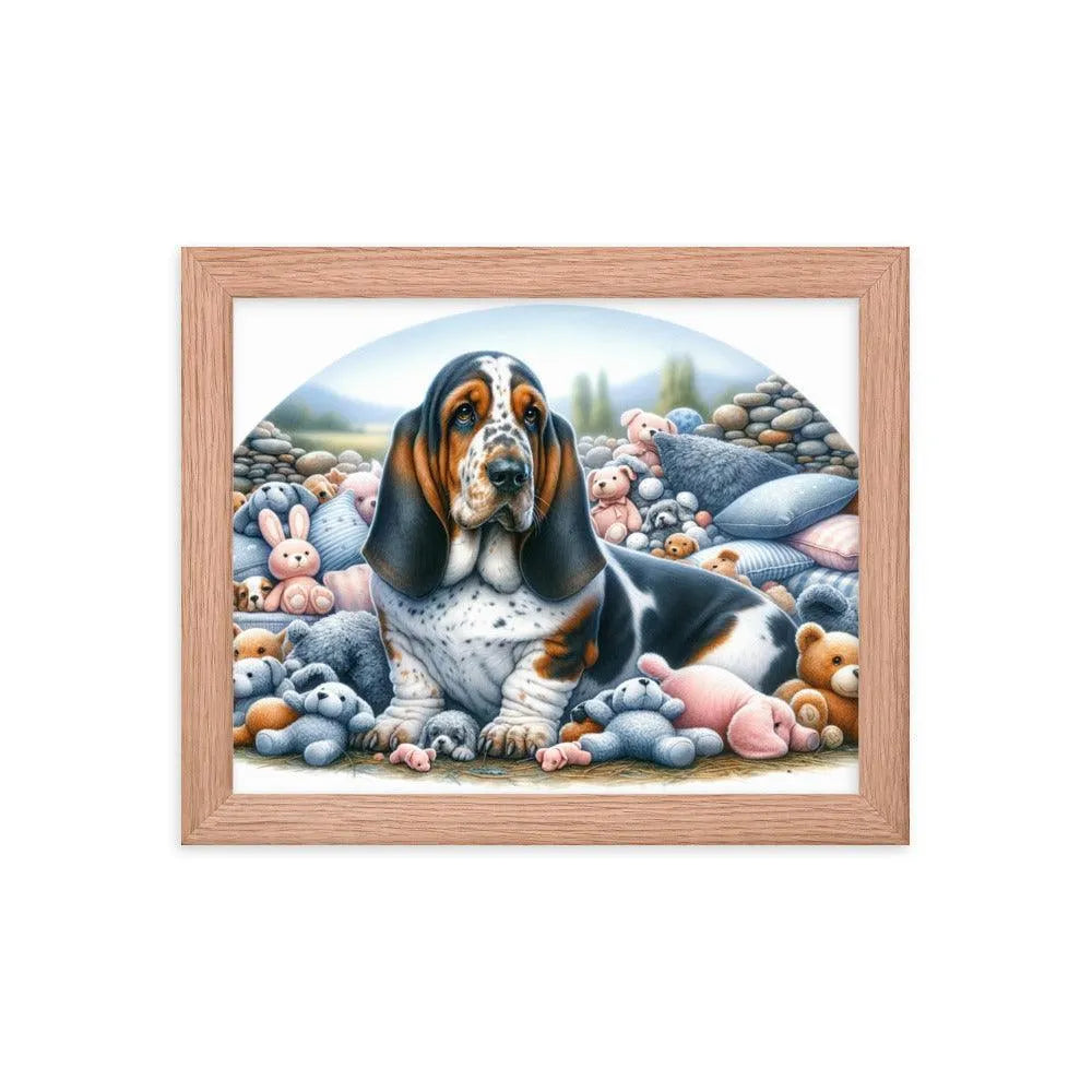 Cute and Cuddly Basset Bleu de Gascogne Art Framed Poster - Oh Posters