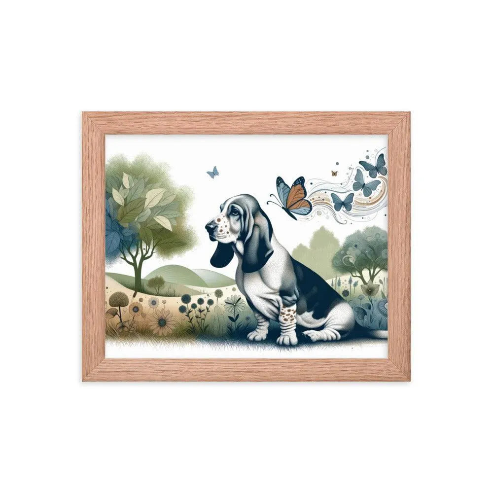 Harmonious Basset Bleu de Gascogne Landscape with a Twist Framed Poster - Oh Posters