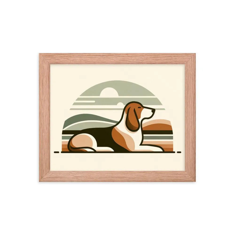 Elegant Basset Hound Minimalist Art Framed Poster - Oh Posters