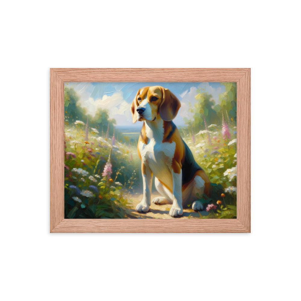 Graceful Beagle Oil Painting Framed Poster - Oh Posters