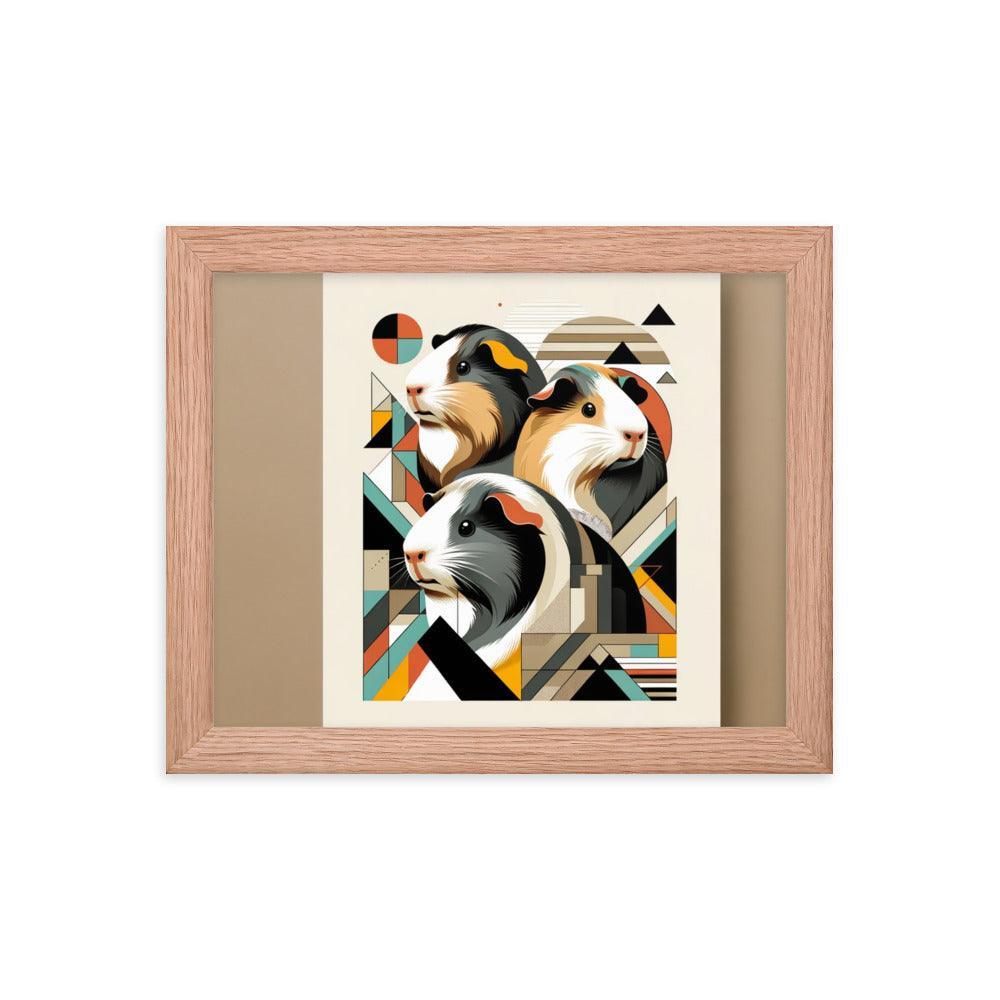 Geometric Guinea Pigs Contemporary Art Framed Poster - Oh Posters