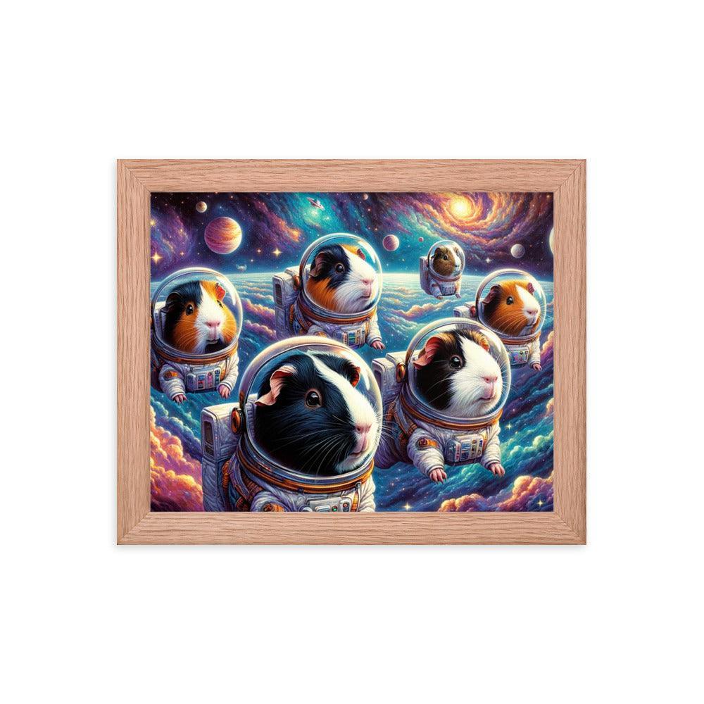 Guinea Pig Astronauts Cosmic Exploration Fantastical Framed Poster - Oh Posters