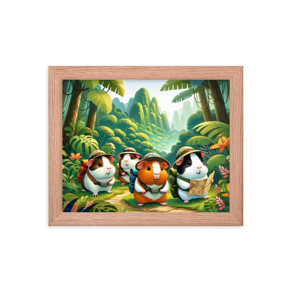 Guinea Pig Adventurers Jungle Exploration Framed Poster - Oh Posters