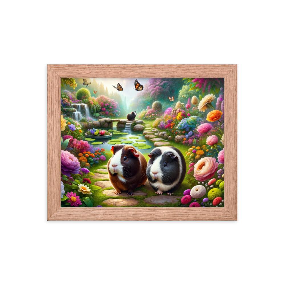 Guinea Pigs Enchanted Garden Fantasy Art Framed Poster - Oh Posters