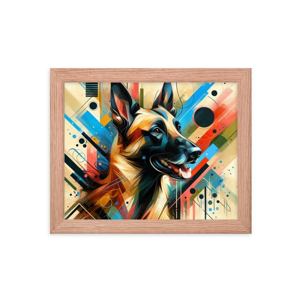 Geometric Belgian Malinois Abstract Art Framed Poster - Oh Posters