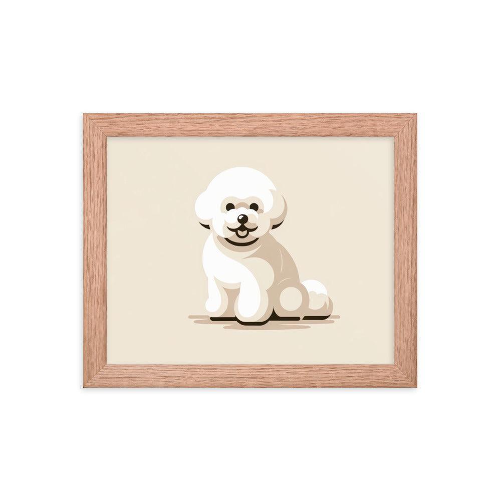 Charming Bichon Frise Cartoon Style Framed Poster - Oh Posters