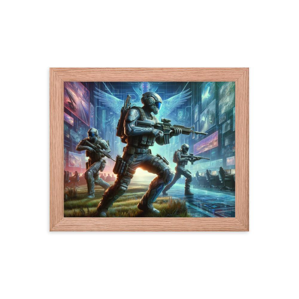 Futuristic Soldiers Mission Action Scene Framed Poster - Oh Posters