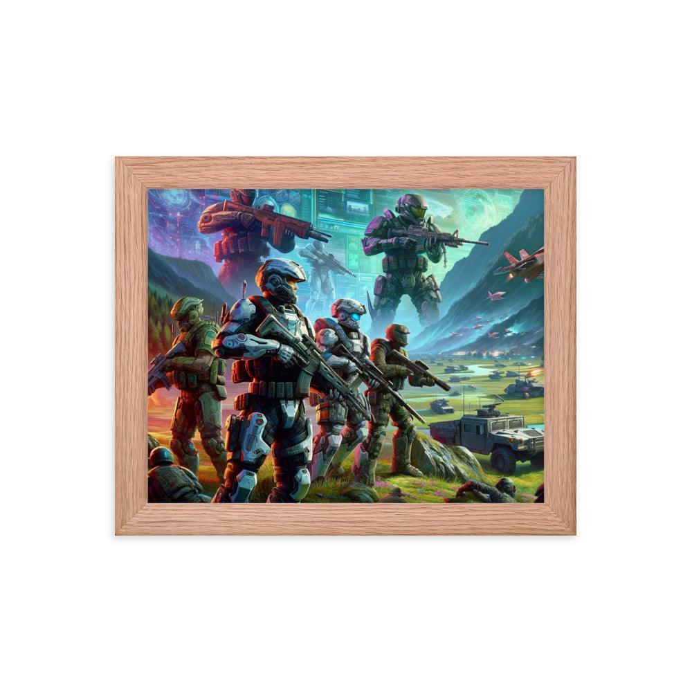 Futuristic Soldiers Digital Art Framed Poster - Oh Posters