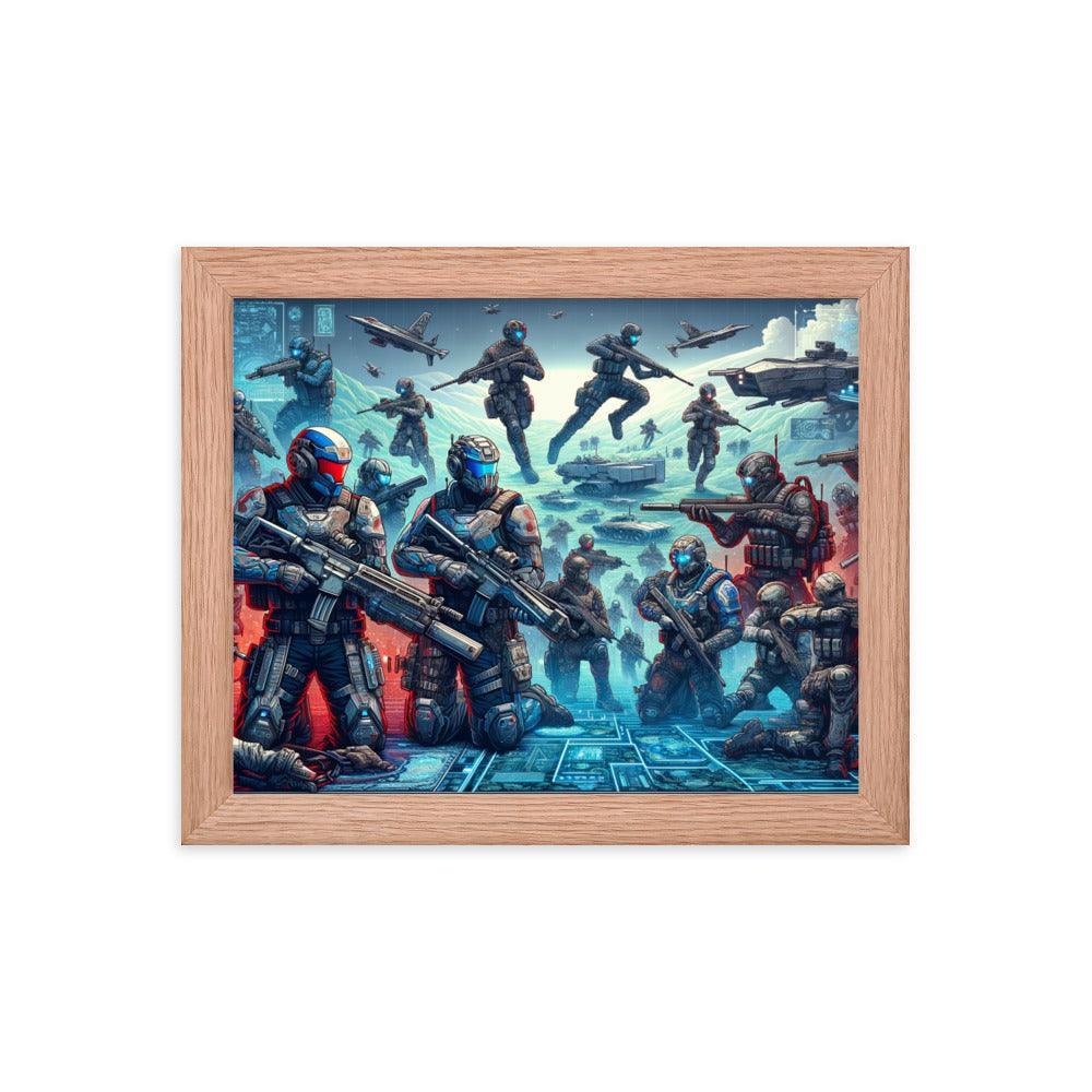 Futuristic Battle Soldiers Sci-Fi Action Framed Poster - Oh Posters