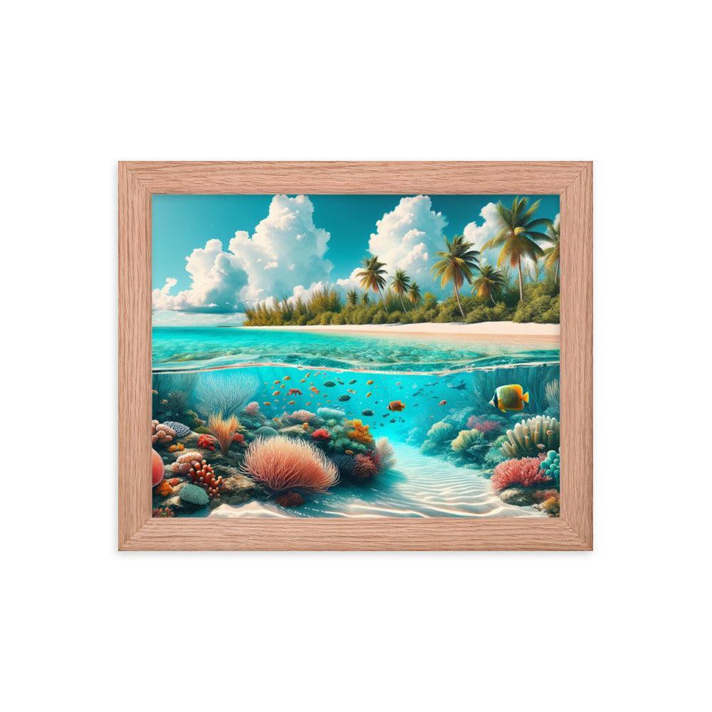 Tropical Paradise Underwater Coral Reef Bahamas Framed Poster - Oh Posters