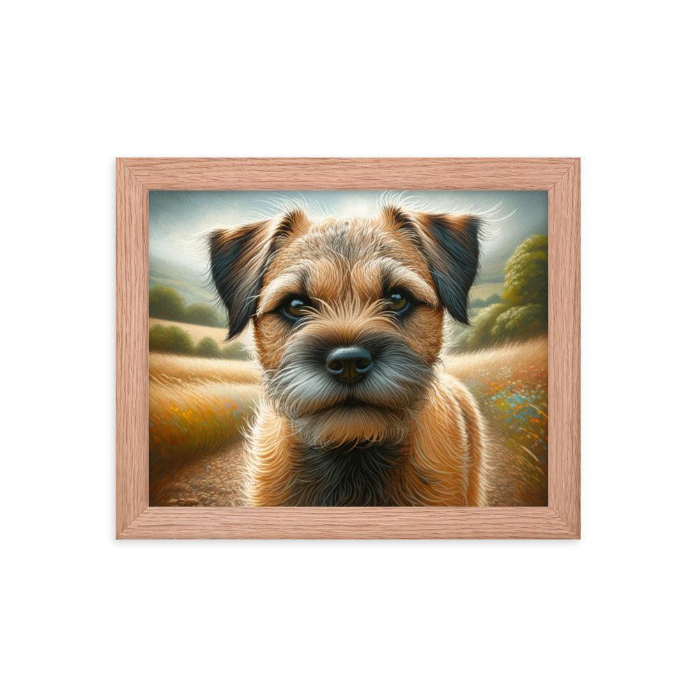 Border Terrier Golden Fields Gentle Gaze Art Framed Poster - Oh Posters