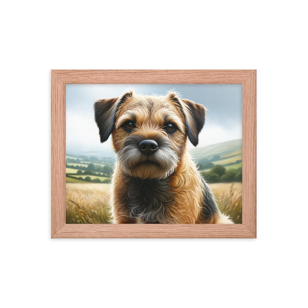 Border Terrier Countryside Portrait Art Framed Poster - Oh Posters