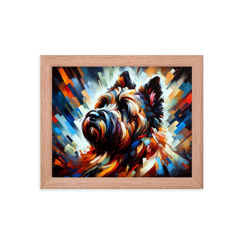 Bouvier Des Flandres Abstract Explosion Art Framed Poster - Oh Posters