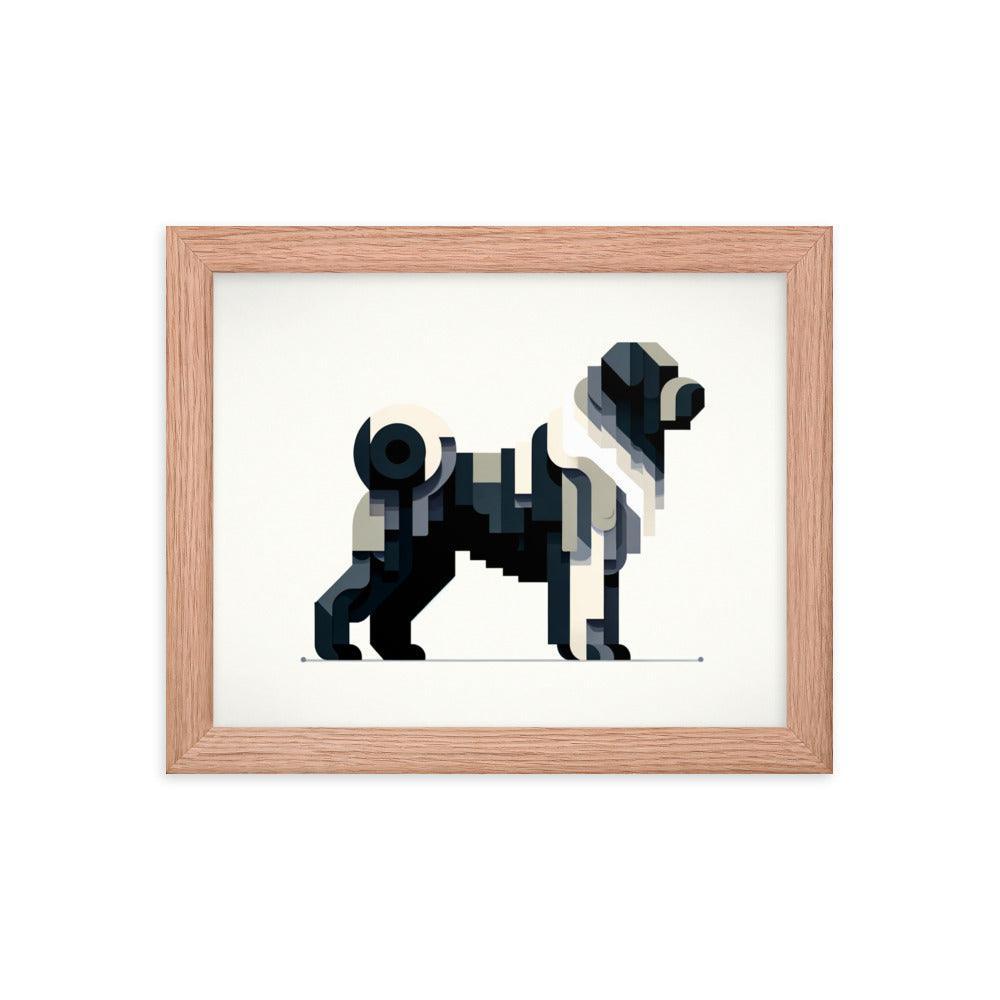 Geometric Bouvier Des Flandres Modern Art Framed Poster - Oh Posters