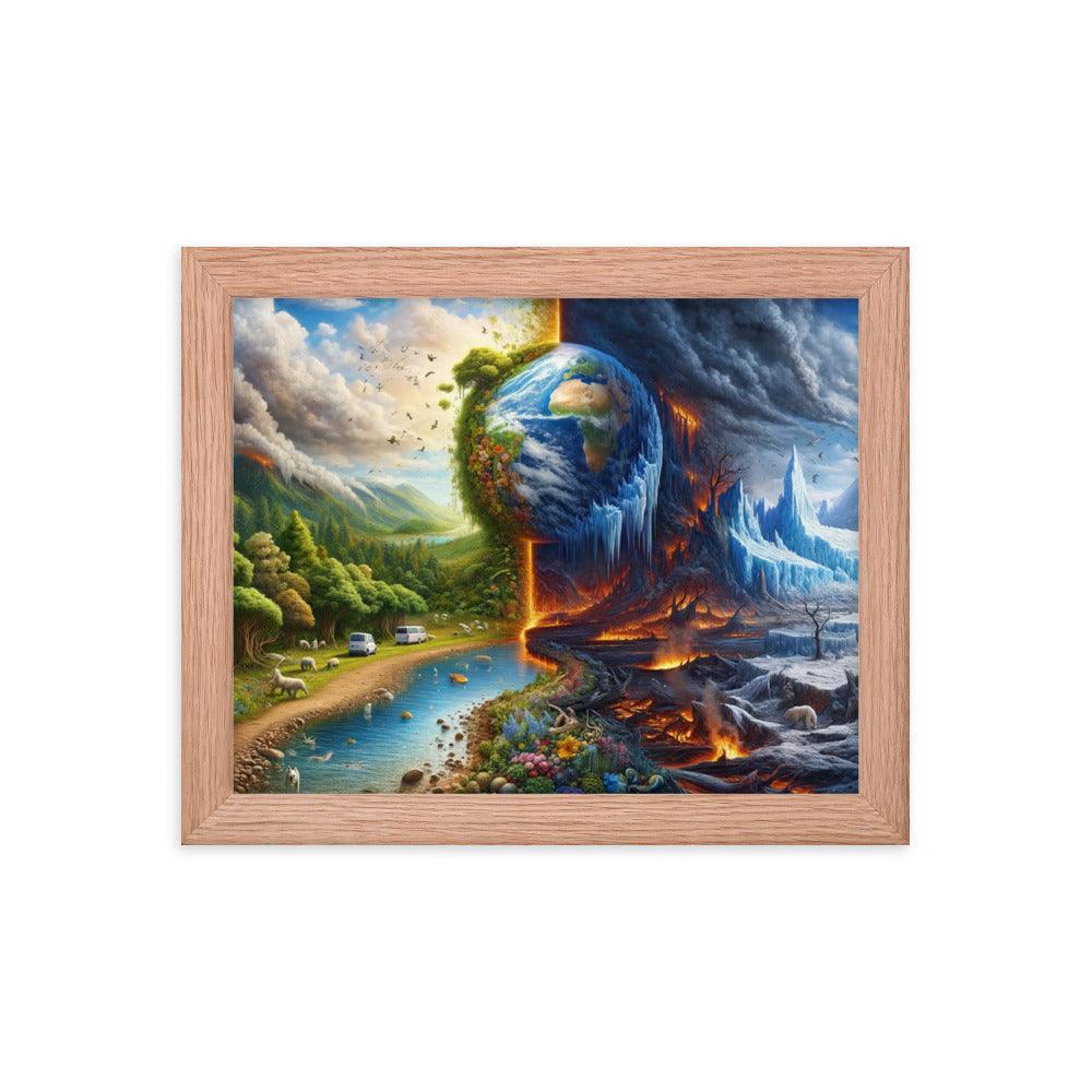 Climate Change Contrast Surreal Art Framed Poster - Oh Posters