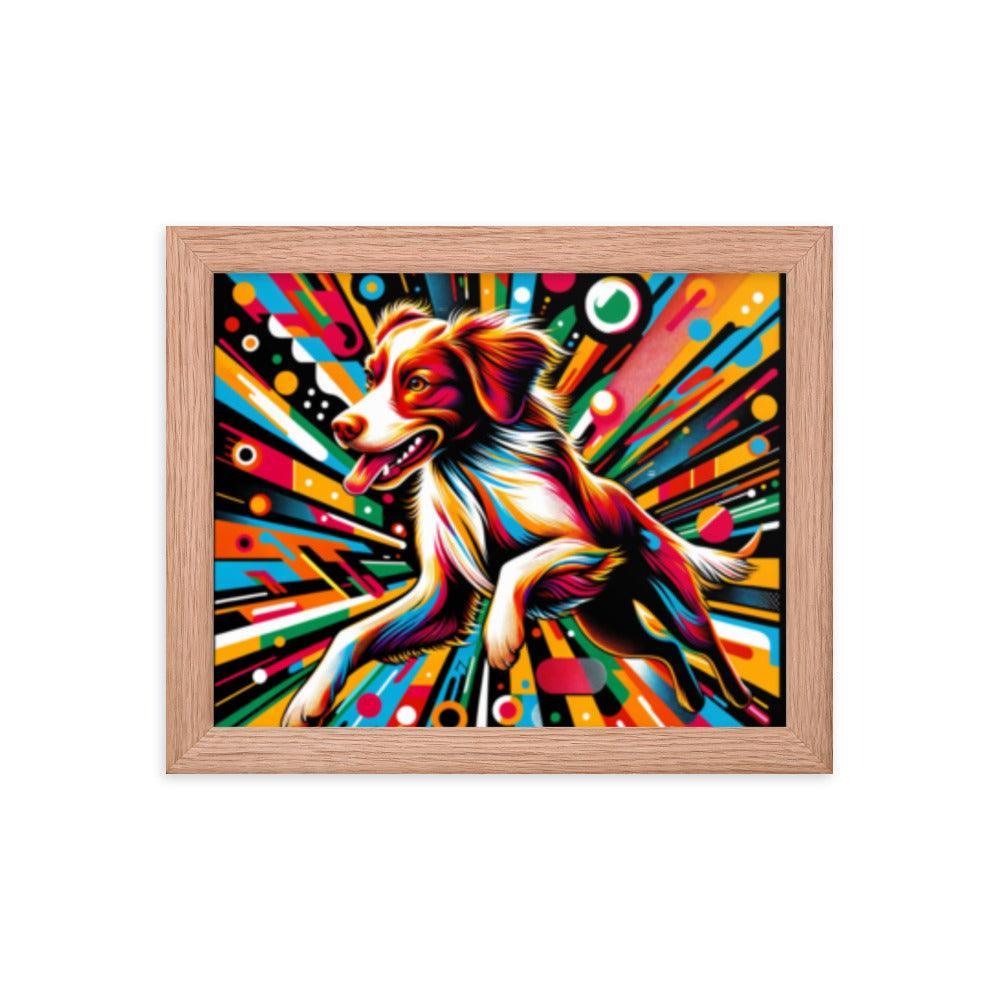 Brittany Spaniel Kaleidoscope Colors Modern Art Framed Poster - Oh Posters