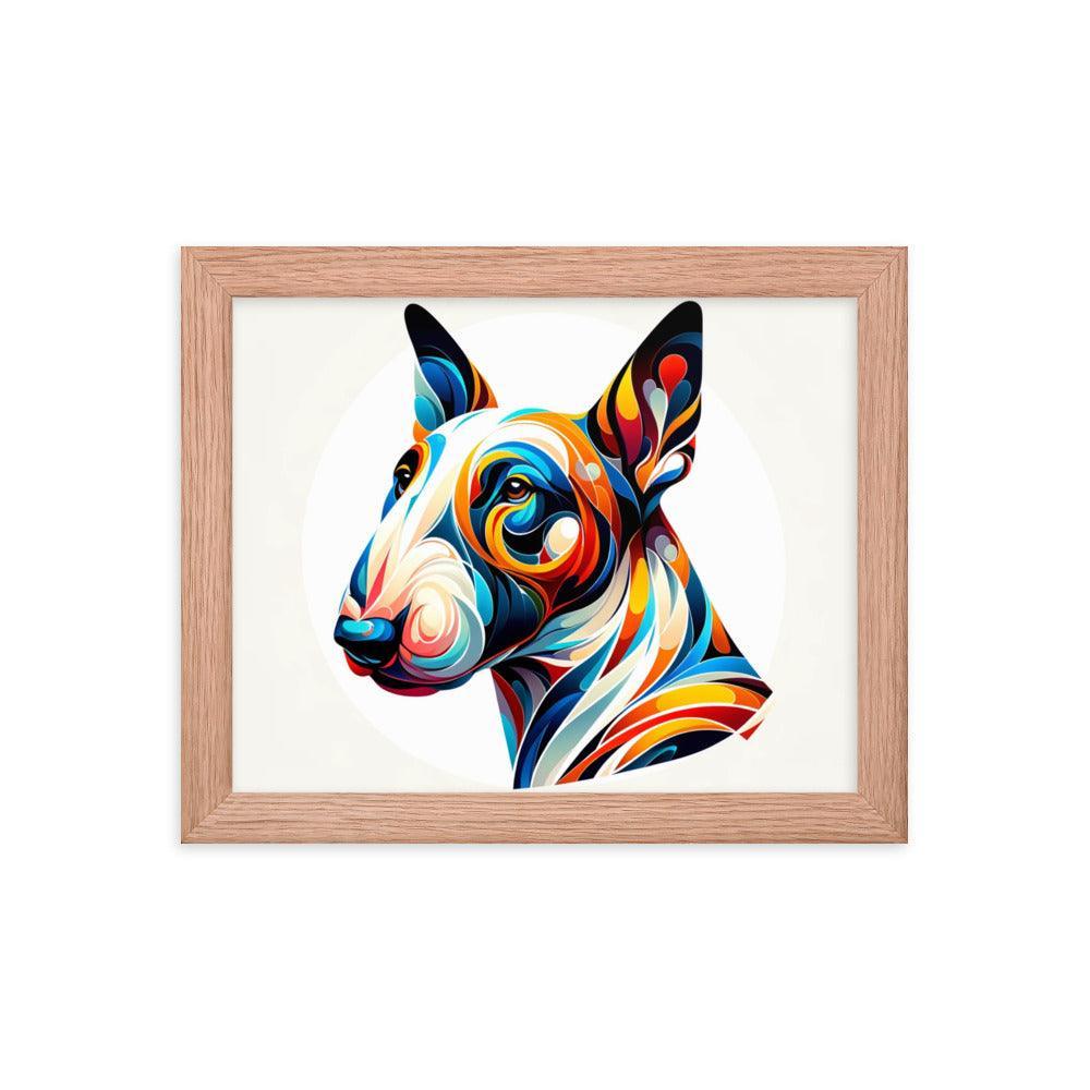 Colorful Bull Terrier Abstract Art Framed Poster - Oh Posters