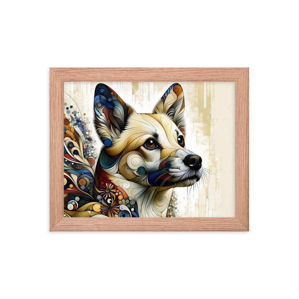 Canaan Dog Abstract Swirl Art Framed Poster - Oh Posters