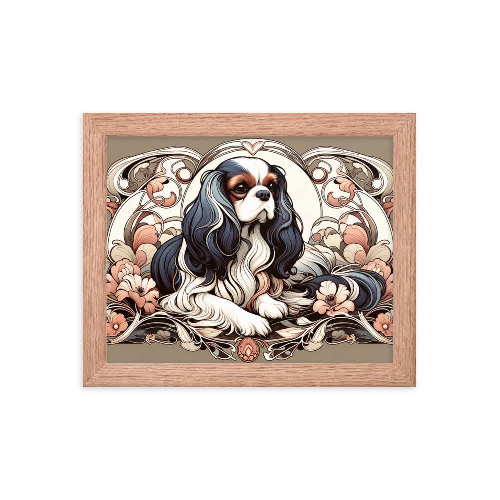 Cavalier King Charles Spaniel Art Nouveau Style Framed Poster - Oh Posters