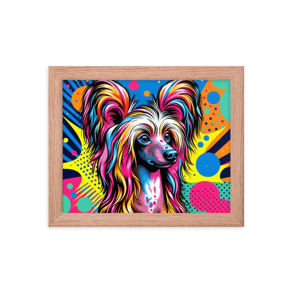 Chinese Crested Dog Pop Art Vibrance Framed Poster - Oh Posters