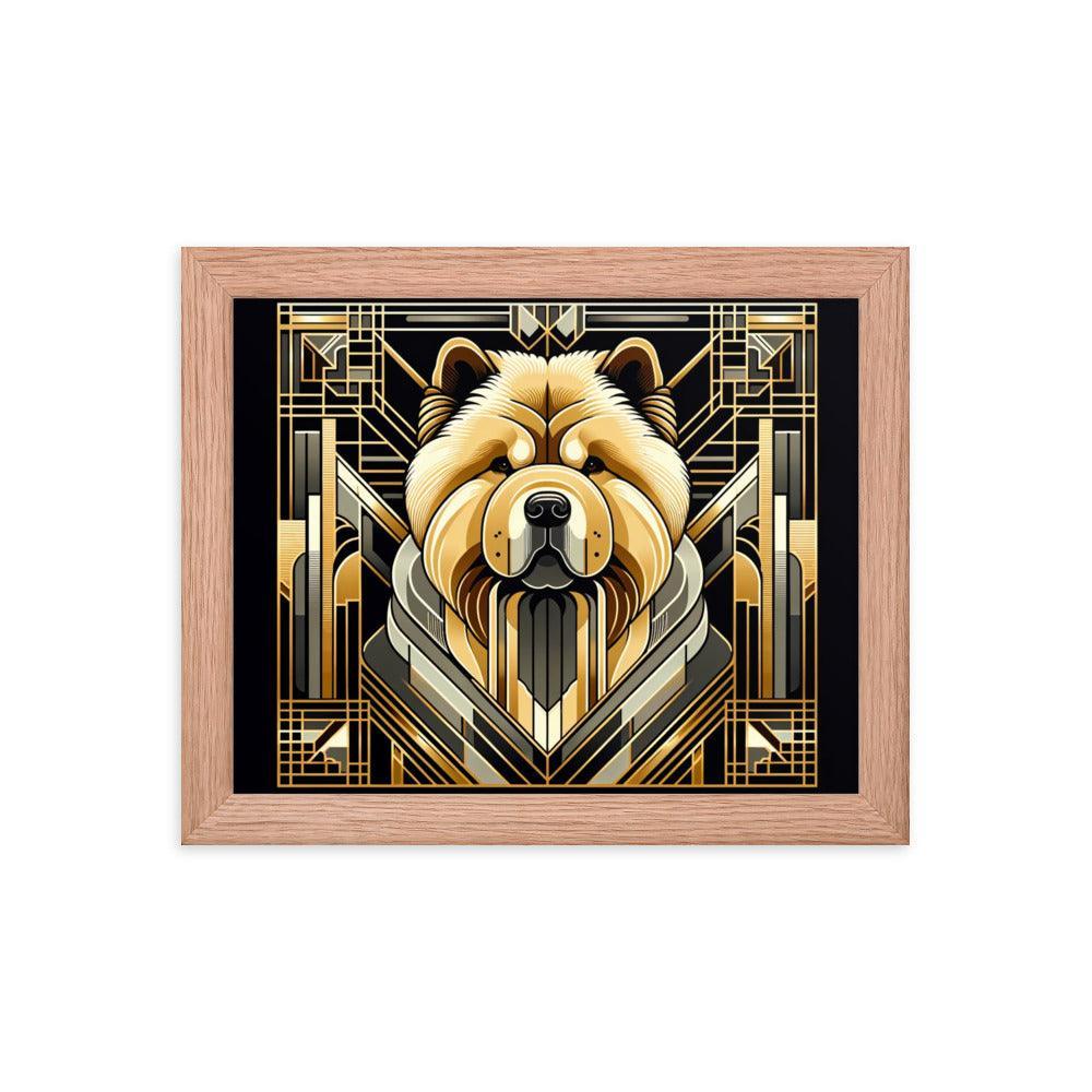 Chow Chow Geometric Shapes and Metallic Palette Framed Poster - Oh Posters