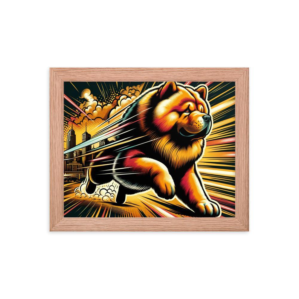 Chow Chow Dynamic Superhero Comic Style Framed Poster - Oh Posters