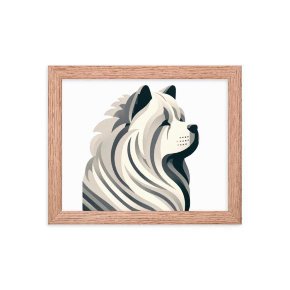 Chow Chow Minimalist Art Simple Lines & Limited Palette Framed Poster - Oh Posters