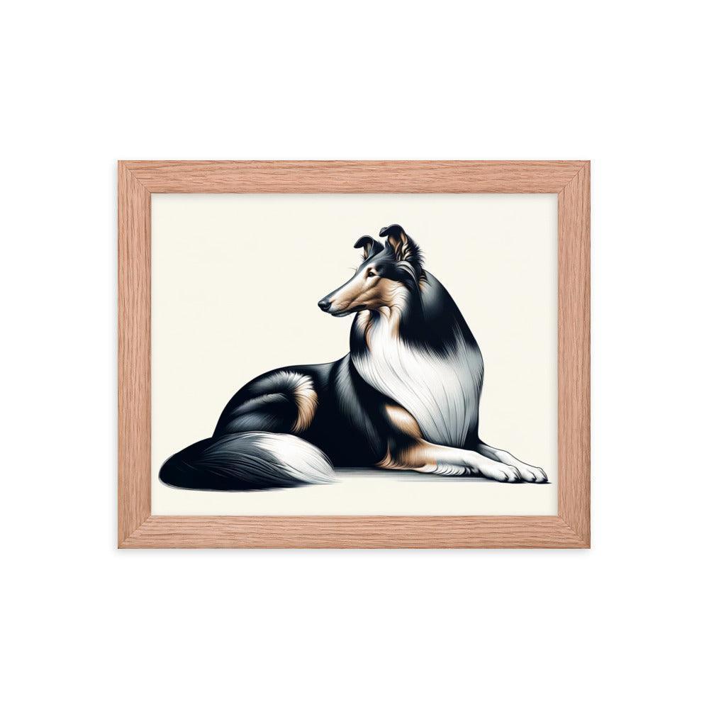 Smooth Collie Fine Art with Realistic Detail and Minimalist Elegance Framed Poster - Oh Posters