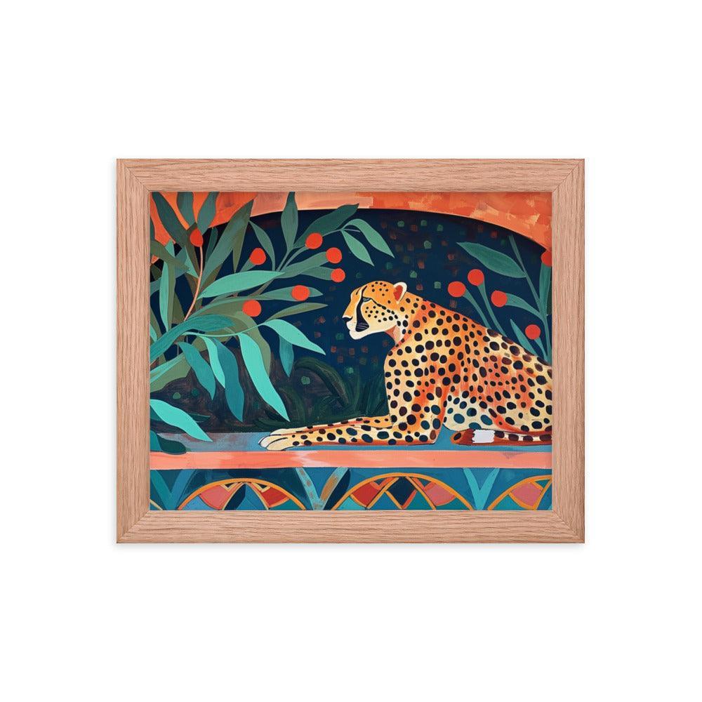 Cheetah Resting in Archway Botanical Art Framed Poster - Oh Posters