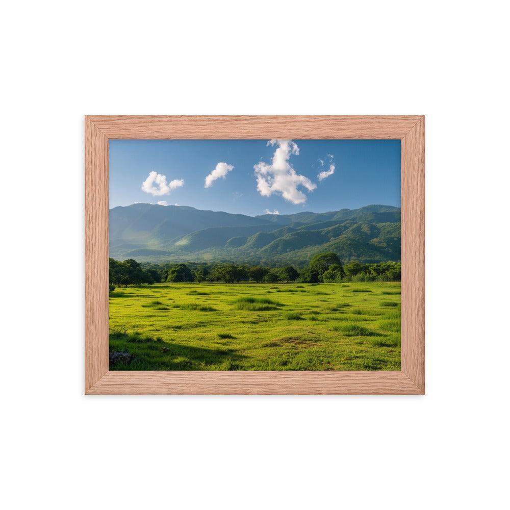 Lush Green Belizean Countryside Mountain View Framed Poster - Oh Posters