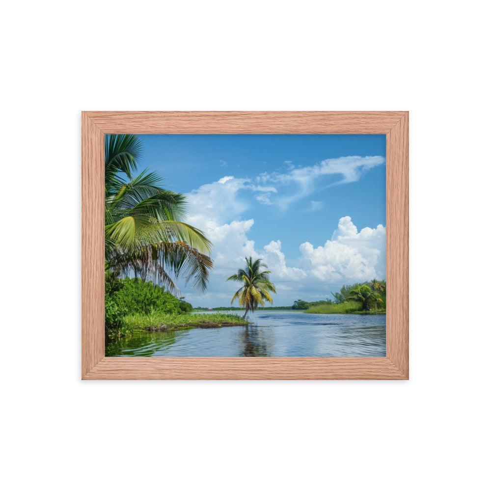 Serene Belize River Mangrove Landscape Framed Poster - Oh Posters