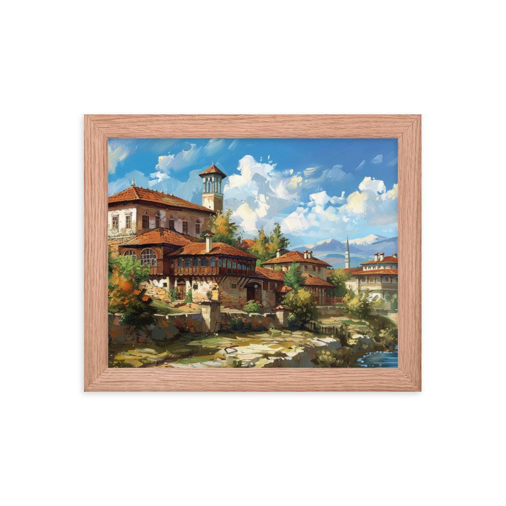 Bulgarian Riverside Manor Oil Painting Framed Poster - Oh Posters