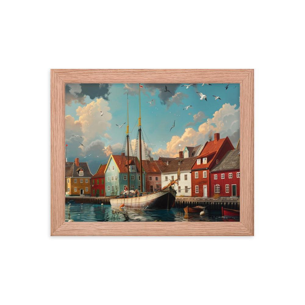 Historic Danish Seaport Denmark Digital Art Framed Poster - Oh Posters