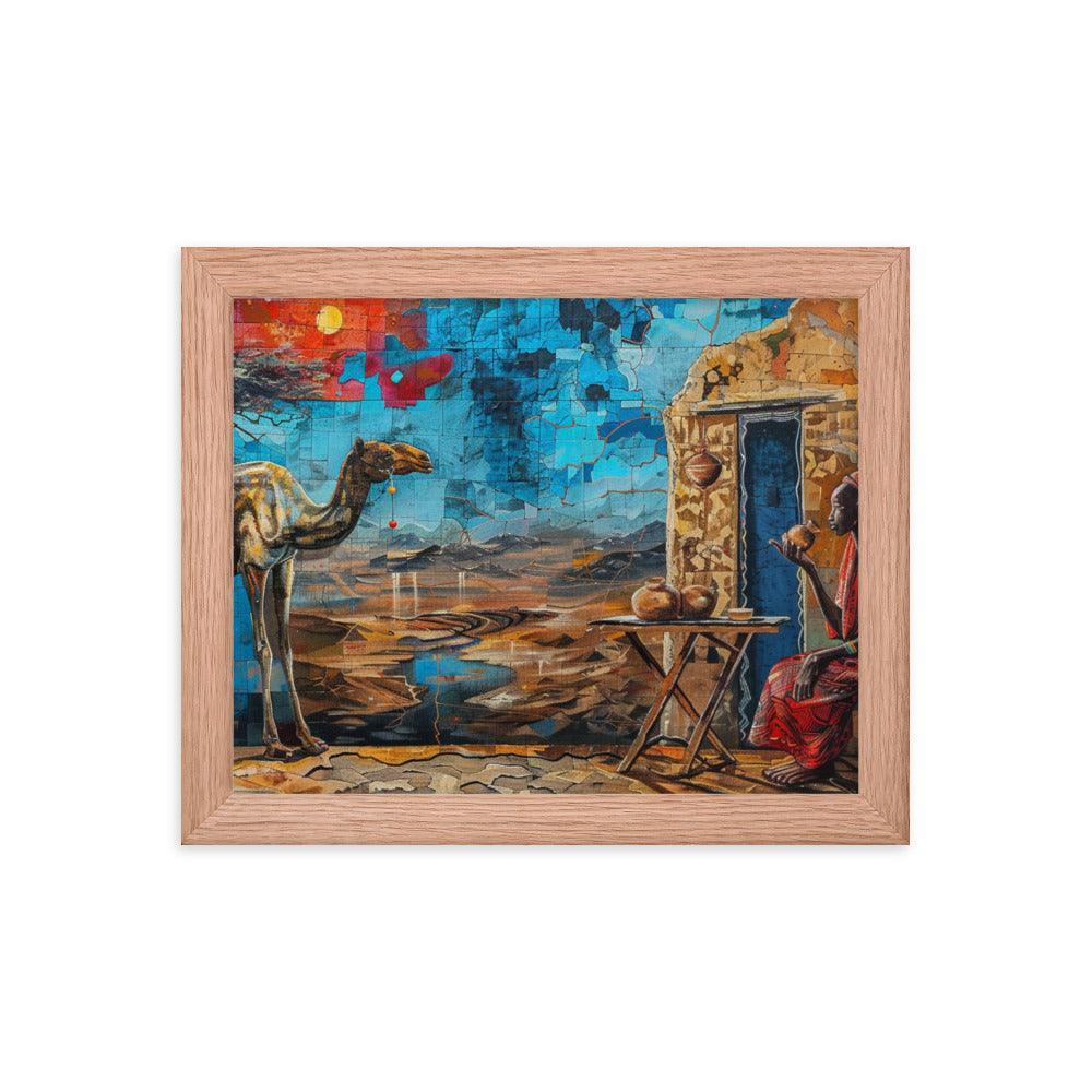 Eritrean Desert Life Colorful Mural Framed Poster - Oh Posters