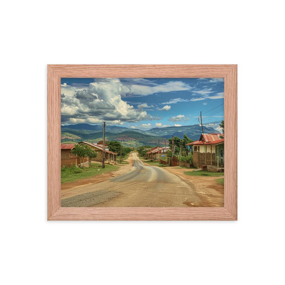 Eswatini Rural Village Scenic Road Framed Poster - Oh Posters