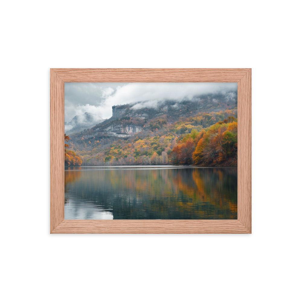 Georgia Autumn Mountain Lake Reflection Framed Poster - Oh Posters